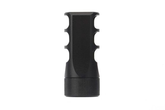 Faxon Firearms Gunner 3-Port muzzle brake installs easily with MuzzLok system